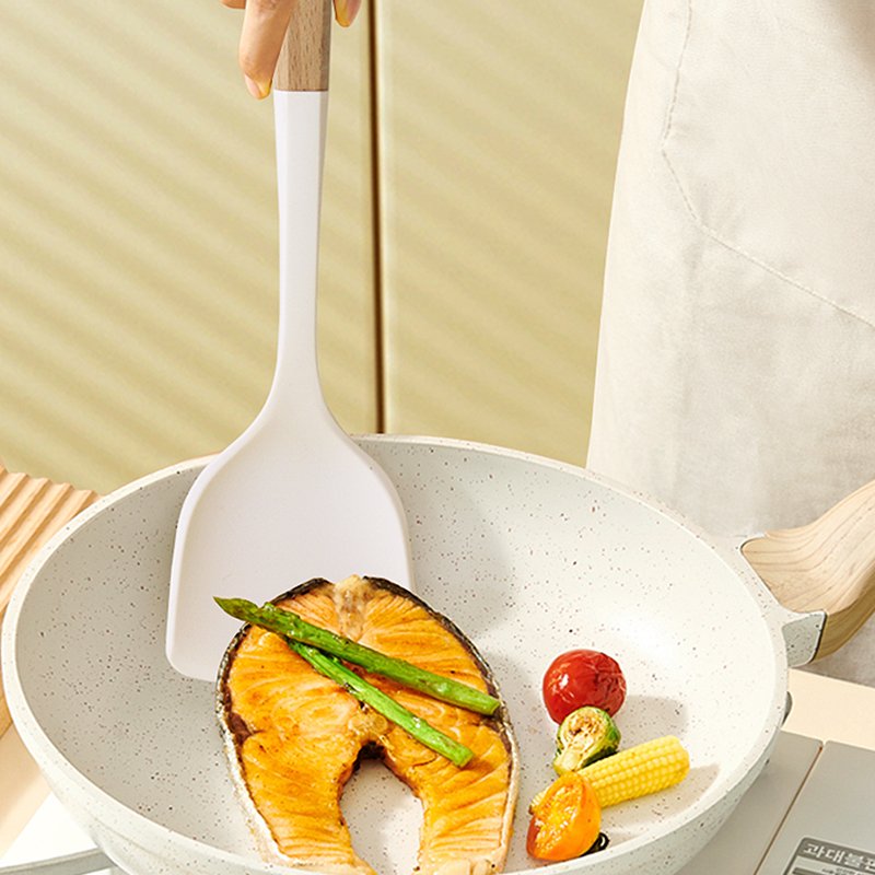 13pcs Silicone Cooking UtensilsSet with Wooden Handle - 图片 2